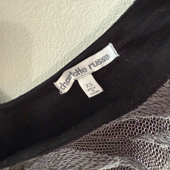 Charlotte Russe Black and Gray Patterned Top - Picture 3 of 4